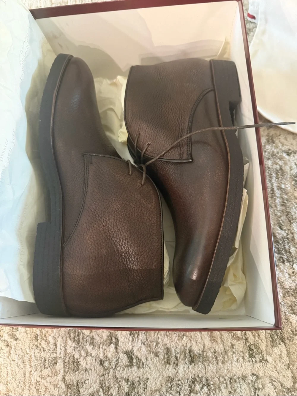 TO BOOT NEW YORK Calder Cognac Burnished Leather Chukka Boot 11M